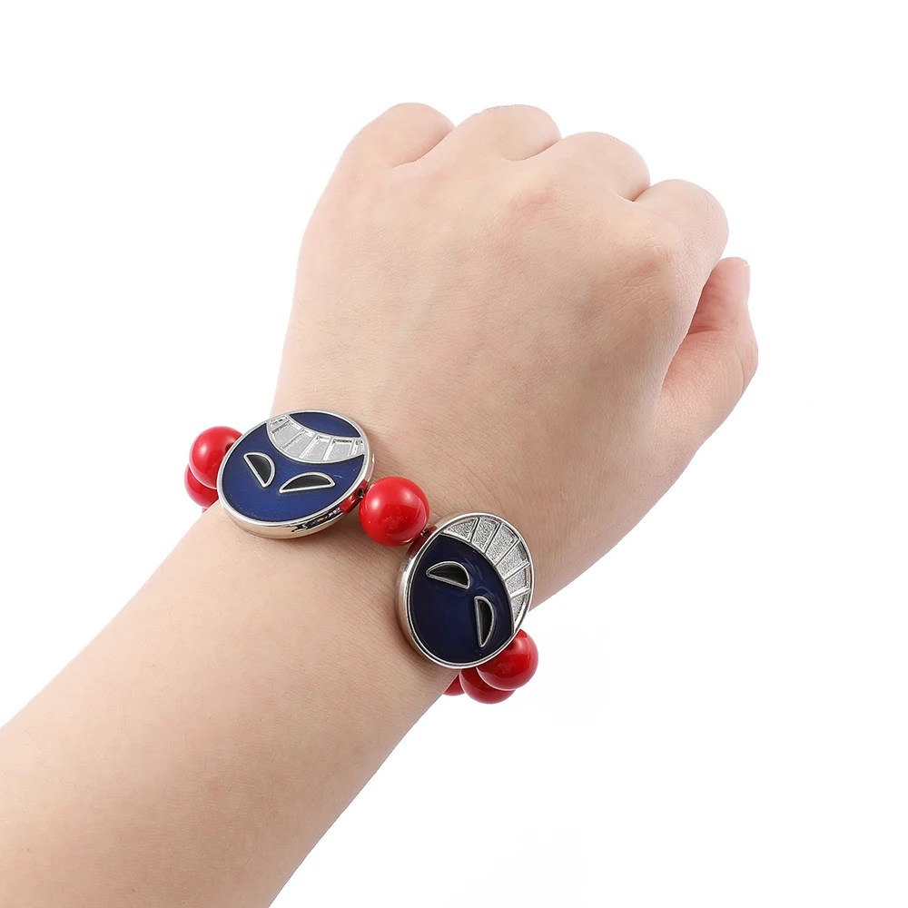 Anime One Piece Rote Perlen Gesicht Armband Halskette, Portgas D Ace, Modeschmuck Accessoires, Cosplay Party Geschenke