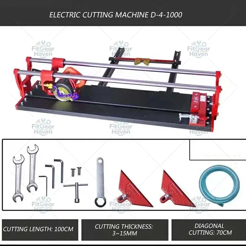 Multifunctional desktop 45-degree chamfering machine 220V/1200W electric stone brick hand push cutting machine, 800/1000/1200mm