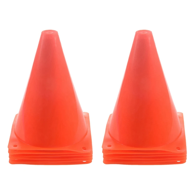 

7-Inch Plastic Traffic Cones (12-Pack) Multi-Purpose Cone Physical Education Sports Training Gear Training Traffic Cones