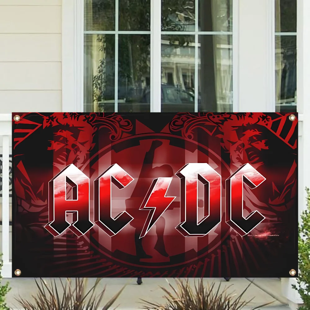 Rock-acdc Custom Flag to Hang 3x5 FT Home Decoration With Four Grommets College Dorm Room Guys Flags for Bedrooms Fall Decor