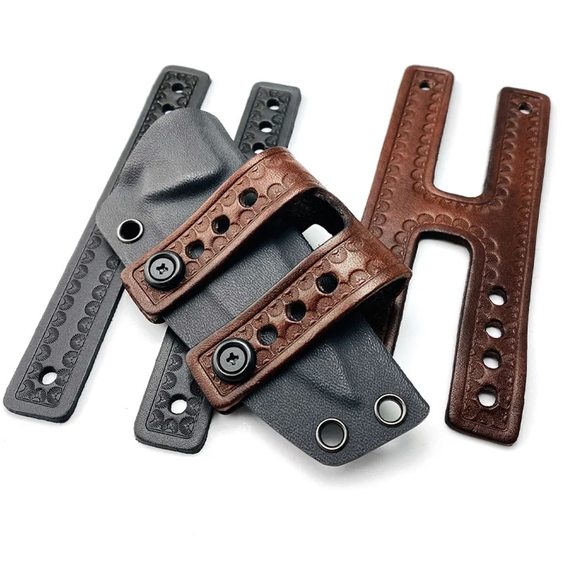 2 Colors Cowhide IWB Belt Double Bar Loops With Screw Kits For Holster Knife KYDEX Sheath Scabbard DIY Make Part Accessories