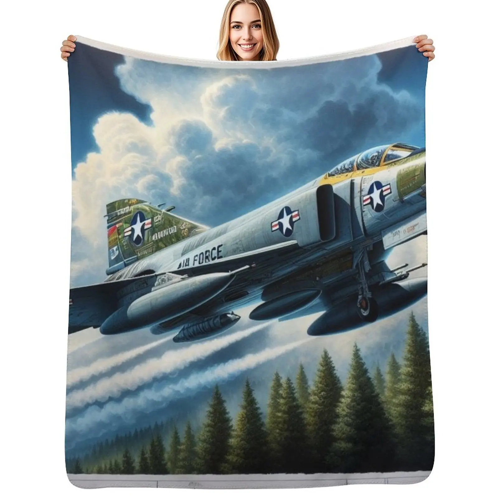 

F-4 Phantom Throw Blanket Cozy Napping Blanket Gift for Mom Dad