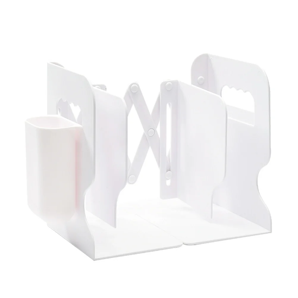 1 مجموعة قابلة للطي حامل قلم قابل للسحب كتاب دعم سطح المكتب الجدول كتاب سدادة المنظم لاستخدام مكتبة المكتب المنزلية #4