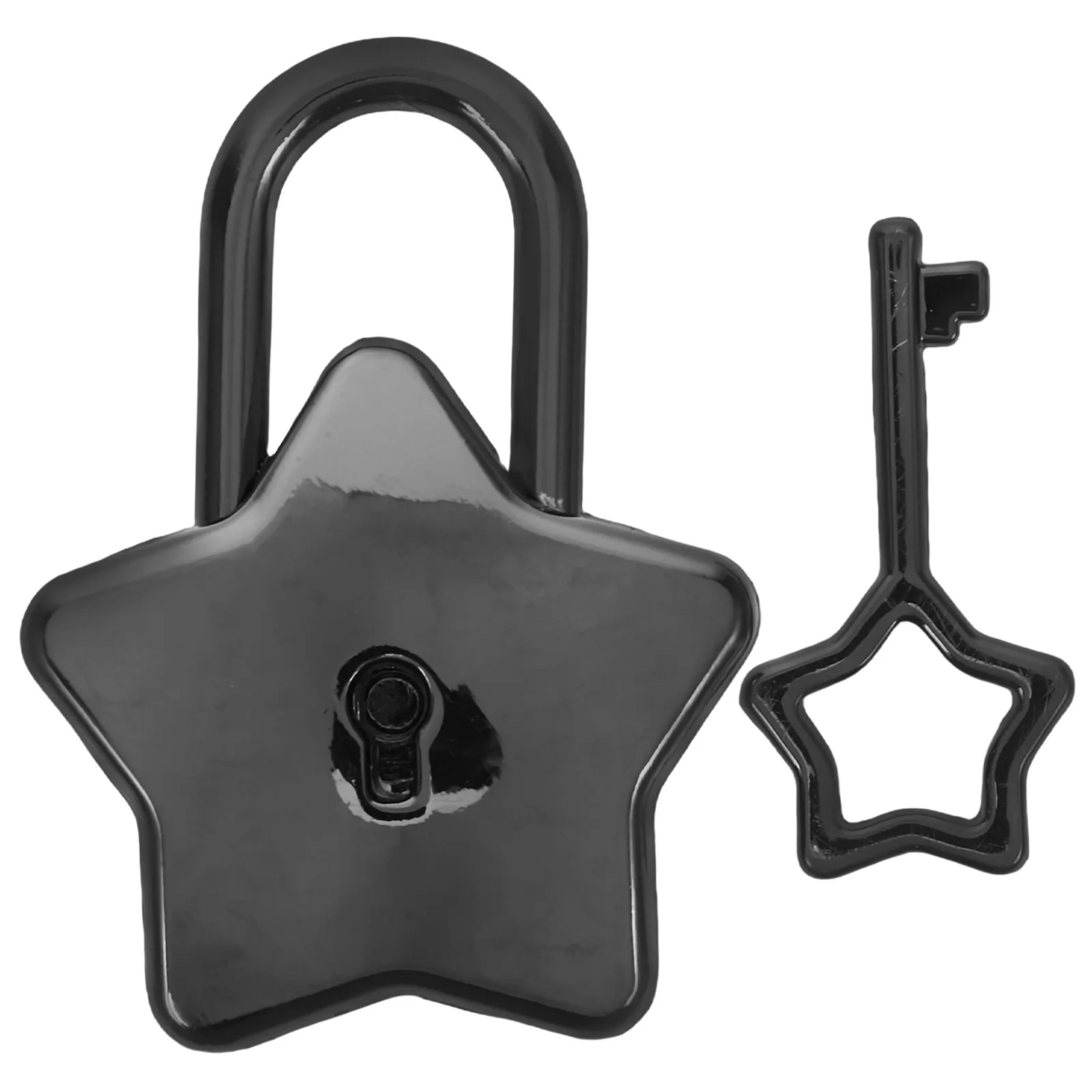 

Star Shaped Zinc Alloy Mini Padlock Diary Notebook Lock Luggage Suitcase Keyed Security Lock for Jewelry Box Travel Classroom