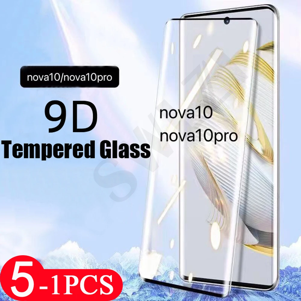 5/3/1Pcs 9D cover tempered glass For Huawei nova 10 9 8 7 pro SE Youth phone screen protector 8i 10z protective film smartphone