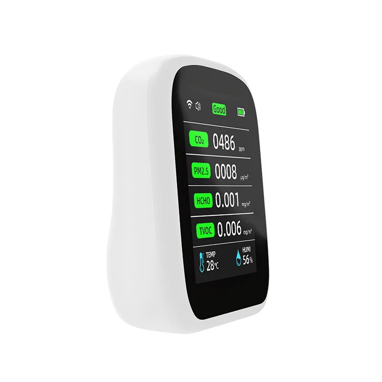 8 in 1 air quality detector, carbon dioxide TVOC indoor high-precision multi-functional formaldehyde monitor