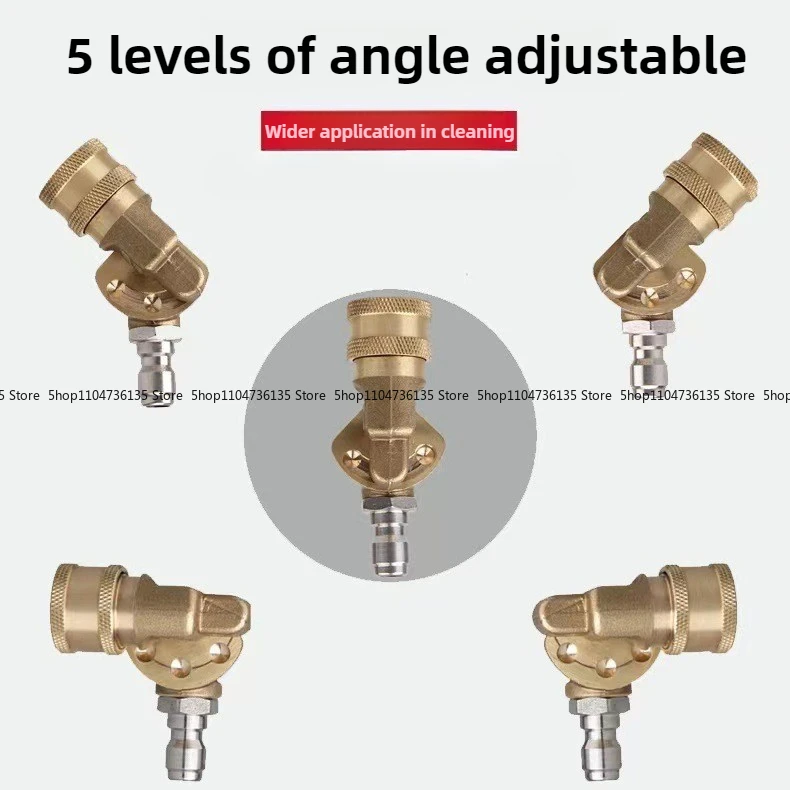 5Pcs 180 Degree Fifth Gear Rotating High Pressure Car Washing Machine Accessories 1/4 Turn Quick Connection