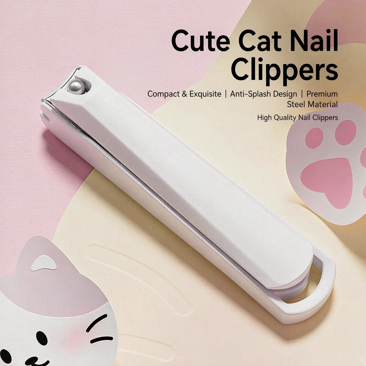 Portable nail clipper with cover, splash proof, single nail clipper, household nail clipper, nail trimming tool, nail clipper