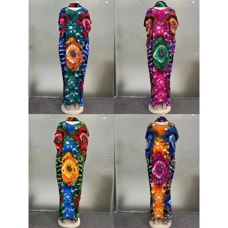 Elegante Viskose-Kimono-Robe für Damen, Übergröße, Blumendruck, Diamant, breit, schulterfrei, langärmelig, Fransenschal