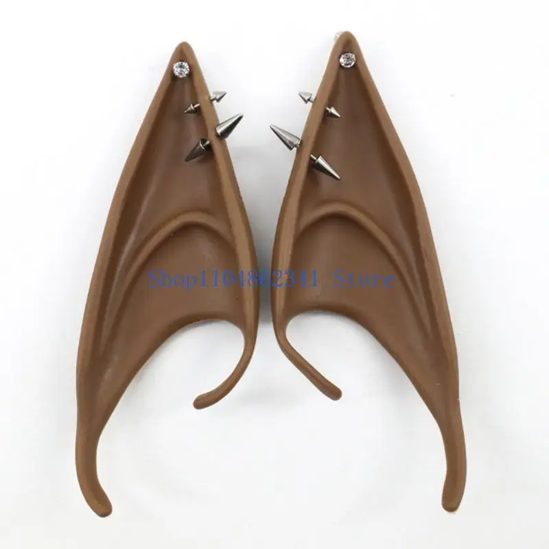 5asd ゴブリン耳シリコーンエルフ耳スタッドハロウィンソフト無害偽耳小道具エルフの耳妖精コスチュームアクセサリー