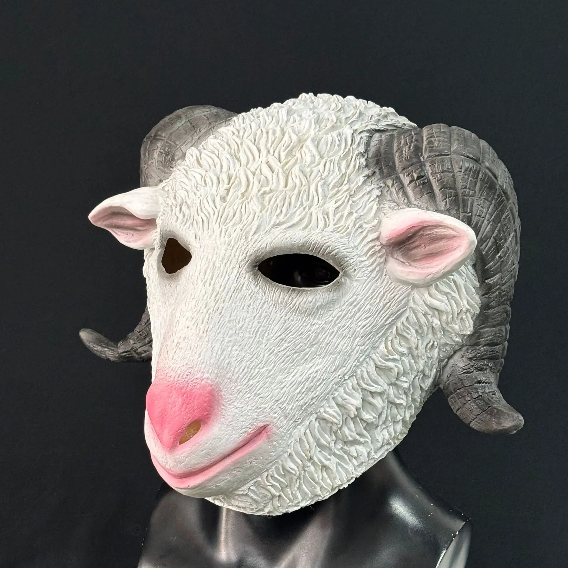 Ziegenmaske, Naturlatex-Ziegenkostümmaske für Halloween-Partys und Cosplay – Detail 3