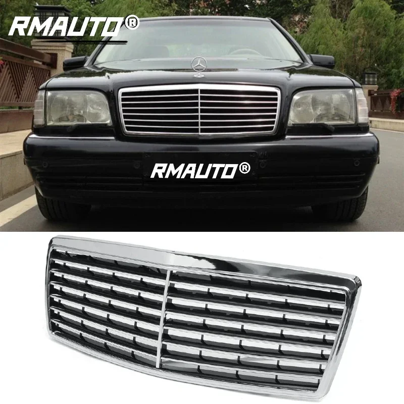 RMAUTO Car Front Bumper Grill Grille Chrome Silver For Mercedes Benz W140 S Class 1994-1999 Car Styling Accessories Body Kit