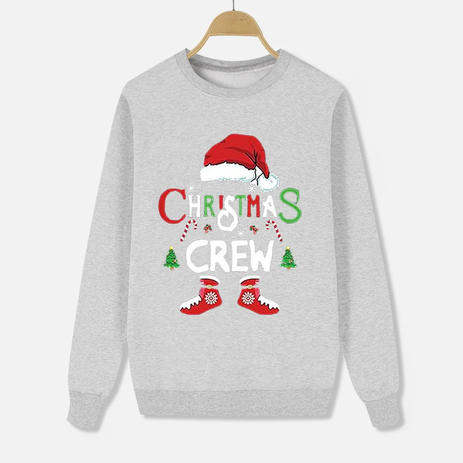 Christmas Family Look Matching Outfits Sweatshirts Pullovers 3D Cartoon Reindeer Print Matching Hoodies O-Neck Fleece Tops Xmas