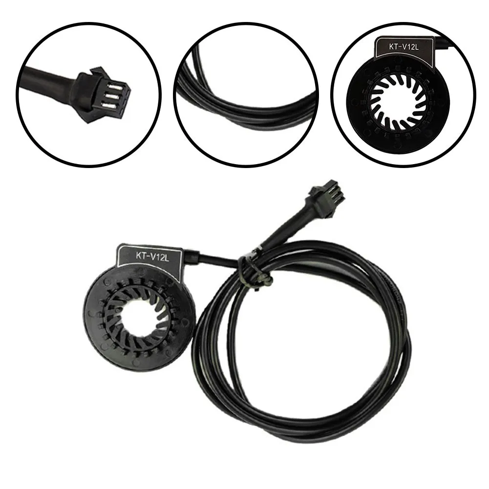 1pc KT-V12L Speed Sensor Dual Hall Detection Elements Built-in Disk Black Plastic 12 Sensor Contacts Electric Bike Accessories