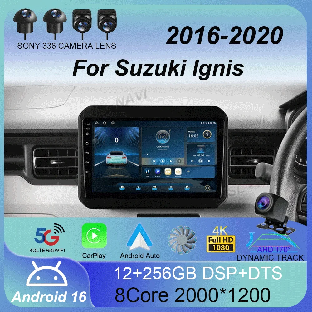 

Android 16 Car Radio For Suzuki Ignis 2016 - 2020 Multimedia Stereo Carplay 4G WIFI GPS Navigation System Head Unit Autoradio BT