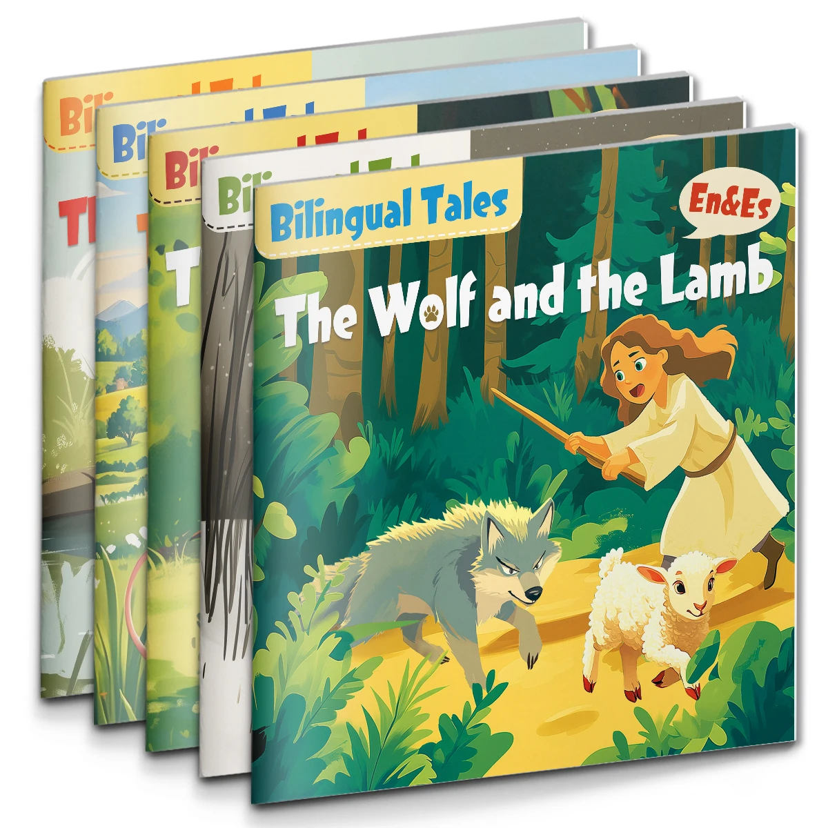 English & Spanish Bilingual Classic Fables Set (5 Books) | Aesop Stories for Kids, Read Aloud, Vocabulary, ESL Early Learning