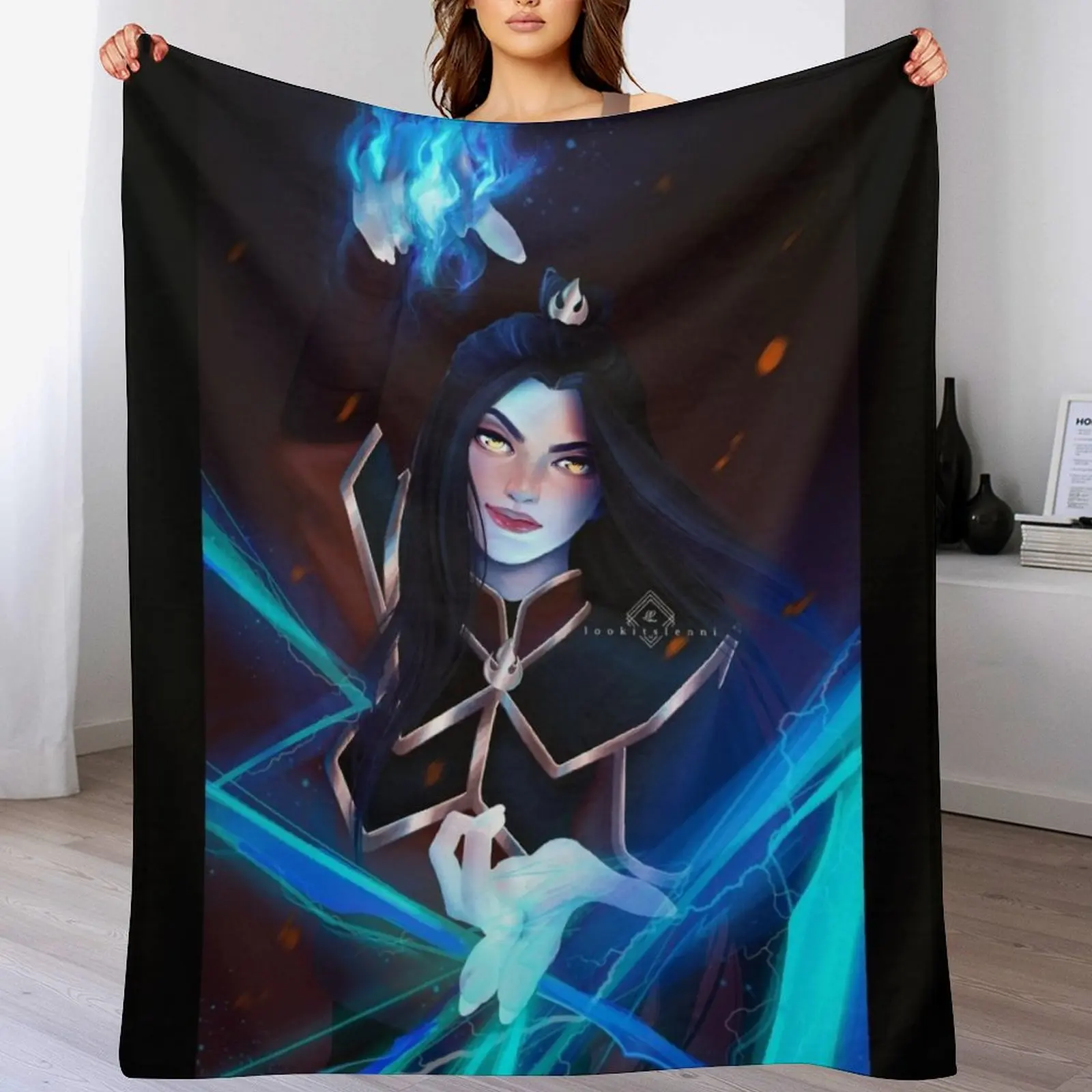 

Azula - Avatar the last Airbender - Fan art Throw Blanket Vintage anime Weighted Tourist Blankets