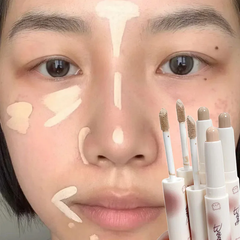 Double-ended Liquid Concealer Pen Waterproof Full Coverage Dark Circle Acne Lasting Lying Silkworm Pencil Korean Makeup Cosmetic