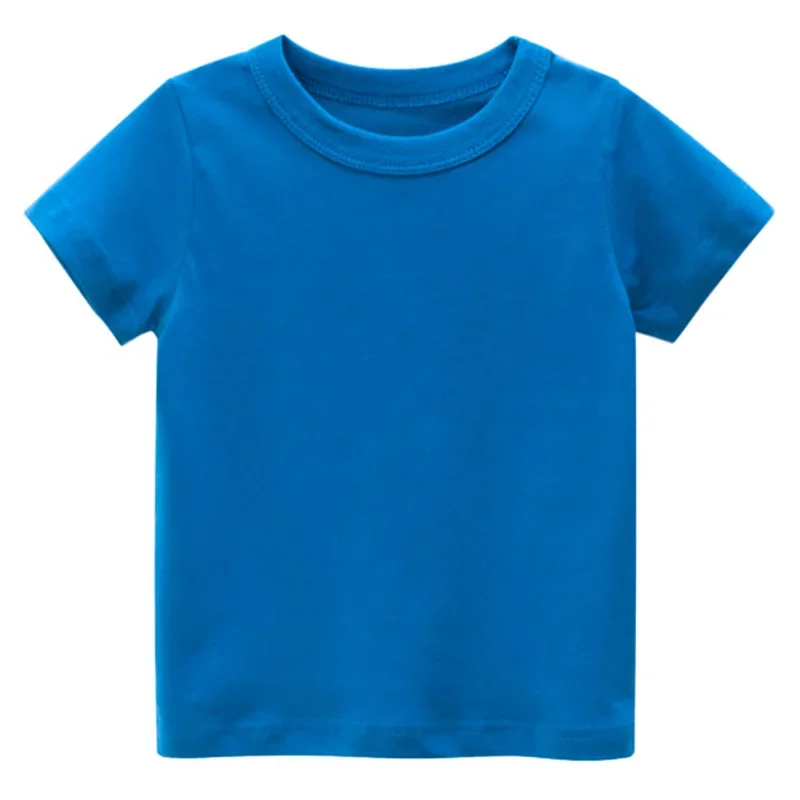 Kids Plain T Shirt Tops for Child Boys Girls Baby pure color Blank  Clothes White Black Children Summer Tees 1-16 Years