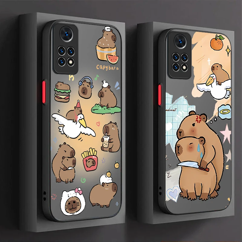 Cartoon Kapibala Soft Case For Xiaomi Redmi Note 13 12 Pro Plus 4G 5G 12S 11S 11 10 10S 9 9S 8 Redmi 12 13 13C 12C A3 A3X Cover