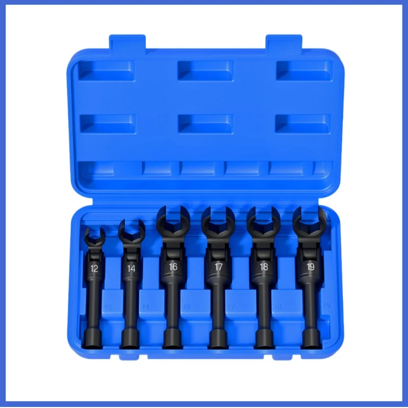 Car Long Handle Oil Pipe Rotary Wrench/diesel Oil Pipe Oxygen Sensor 6-angle Opening Disassembly Socket Tool