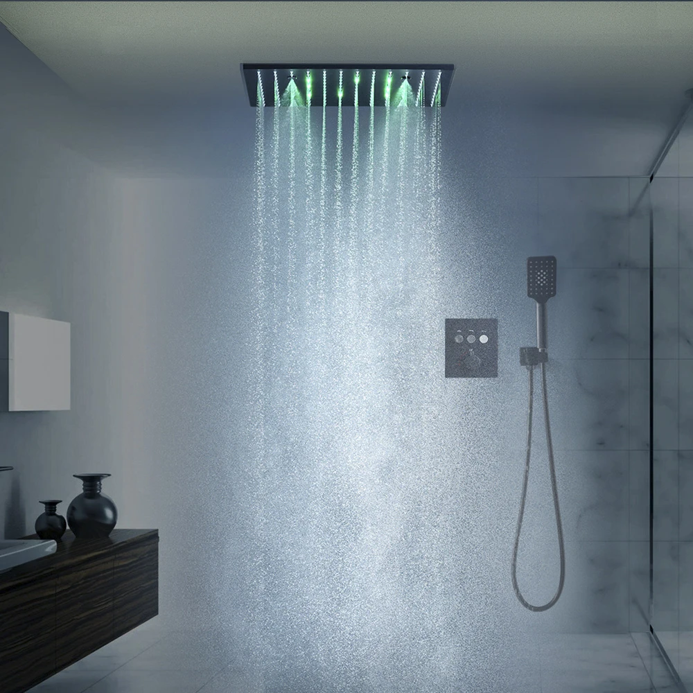 Hengmei Concealed Embedded Wall-type Ceiling Shower Set Black Concealed Ceiling Shower Ceiling Concealed