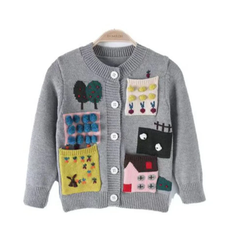 Boys Woolen Sweater Crochet Cotton Windbreak 2024 Fashion Plus Thicken Autumn Winter Cardigan Warm Children\'s Clothing