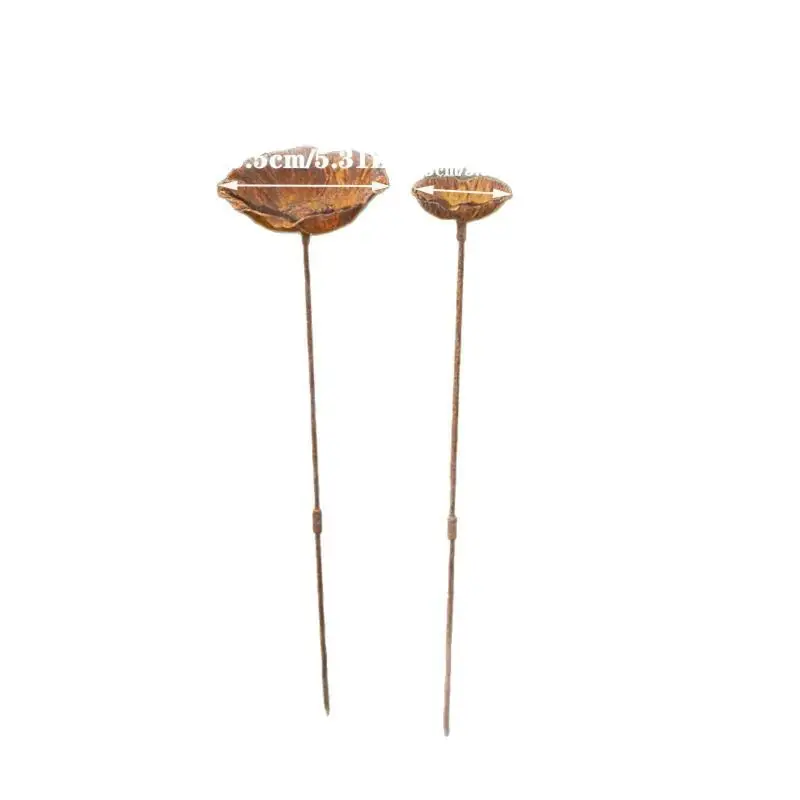 Rostbeständiger Gartenpfahl-Vogeltränke-Futterständer, 2er-Pack, Metalldekoration für Terrasse, Garten und Außenbereich – Detail 5