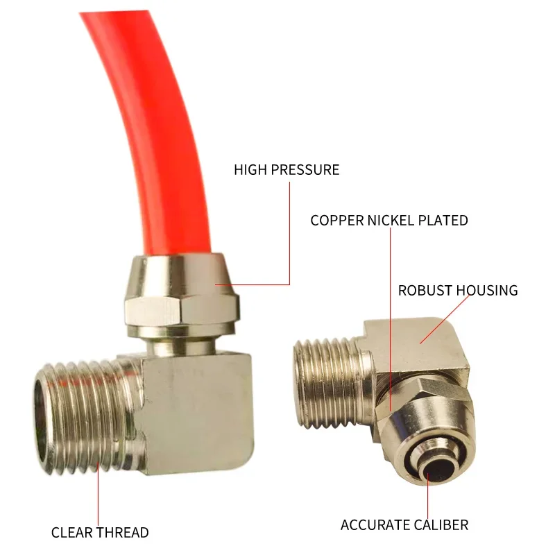 10pcs Air Pneumatic Fitting KL-PL6 KL-PL8 KL-PL10 KL-PL12 Lock Nut Fast Screwing Quick Connector Elbow Air Fittings