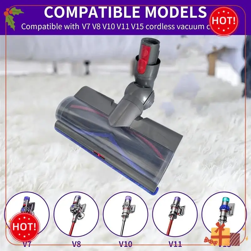 رأس منظف محرك عزم الدوران ABLE لأجزاء المكنسة الكهربائية دايسون V7 V8 V10 V11 V15 G5 مع كشف الغبار LED لتنظيف أرضية السجاد