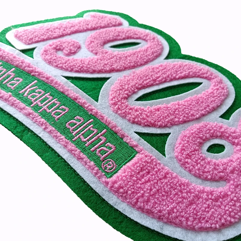 Cool Design AKA Alpha Kappa Alpha Ion on Patches, 1908 Chenille Embroidery Patch For Jacket, Sew on Backing