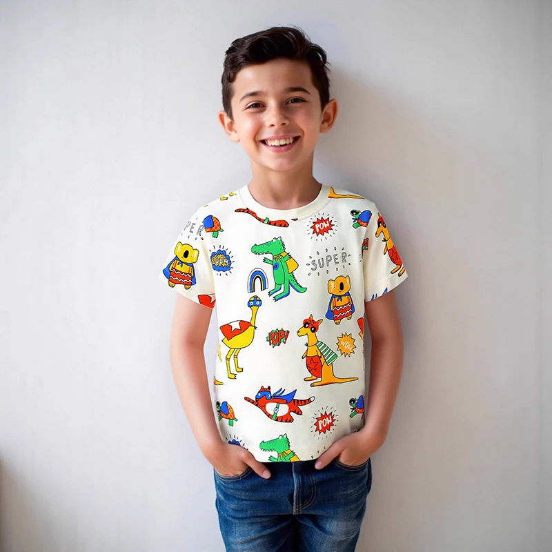 Little Maven Koreanische Kinderkleidung Neue Baby Jungen Sommer T-shirt Cartoon Tiere Baumwolle Kausalen Kinderkleidung Tops 2-7 Jahre