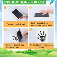 Safe Non-toxic Baby Footprints Handprint No Touch Skin Inkless Ink Pads Kits for 0-10 Months Newborn Pet Dog Footprint Souvenir 4