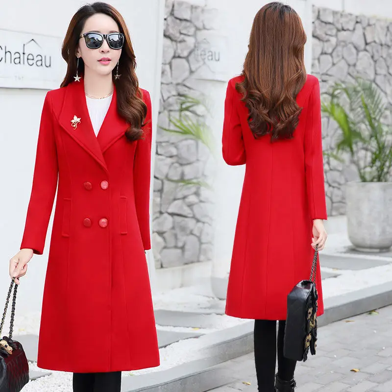 

2024 Autumn Winter New Padded Woolen Trench Coat Women With Cotton Outerwear Femle High-End Overcoat Top Wool Jacket Cardigan