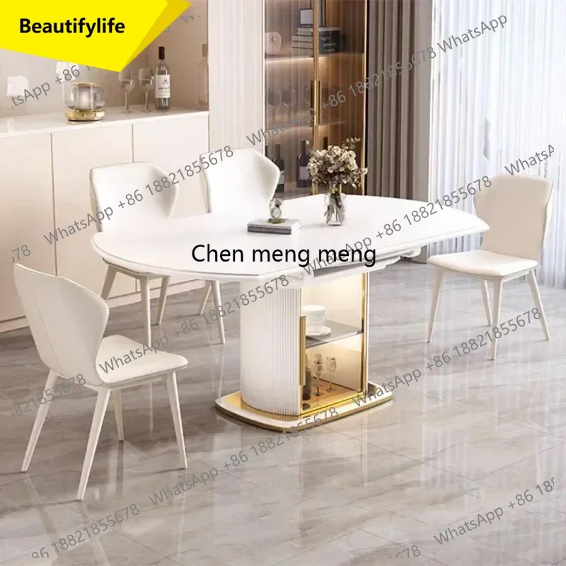 

Стол для гостиной и кухни a38: Уникальный, нескользящий, роскошный, складной обеденный стол, круглый, современный, для салона, мебель для столовой.