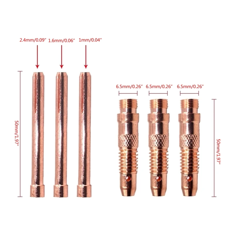 Welders Welding Torch with Tig Cup/Collet Body Nozzle Electrode Suitable for 17/18/26 Tig Welding Torch