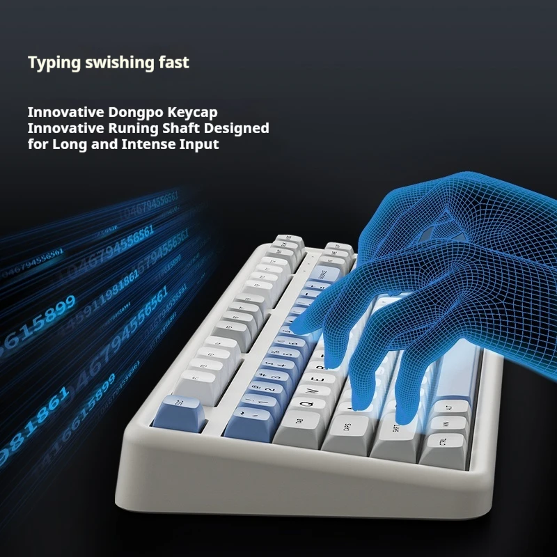 Keyviewer Su Dongpo Mechanical Keyboard Customized Three-Mode Hot Plug 2.4g Wireless Rgb Game E-Sports Office 87keys Keyboard