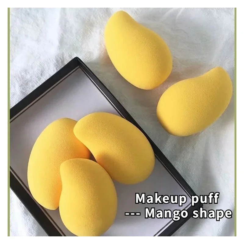 Makeup Puff - Mango Shape Super Soft Non-latex Soaking Water To Enlarge Wet and Dry Makeup Puff Foundation Mixer