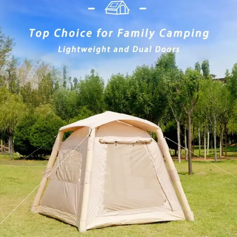 4.6-inch Flat Double-door Double-window 3-4 Person Four-season Quick Automatic Opening Portable Folding 300D Oxford Camping Tent
