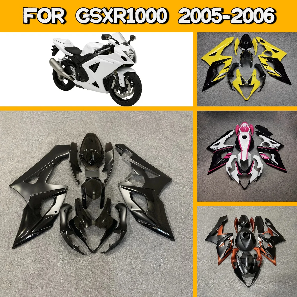 

Комплект обтекателей для мотоцикла Suzuki GSXR 1000 2005-2006 годов, высококачественные пластиковые обтекатели из ABS-пластика