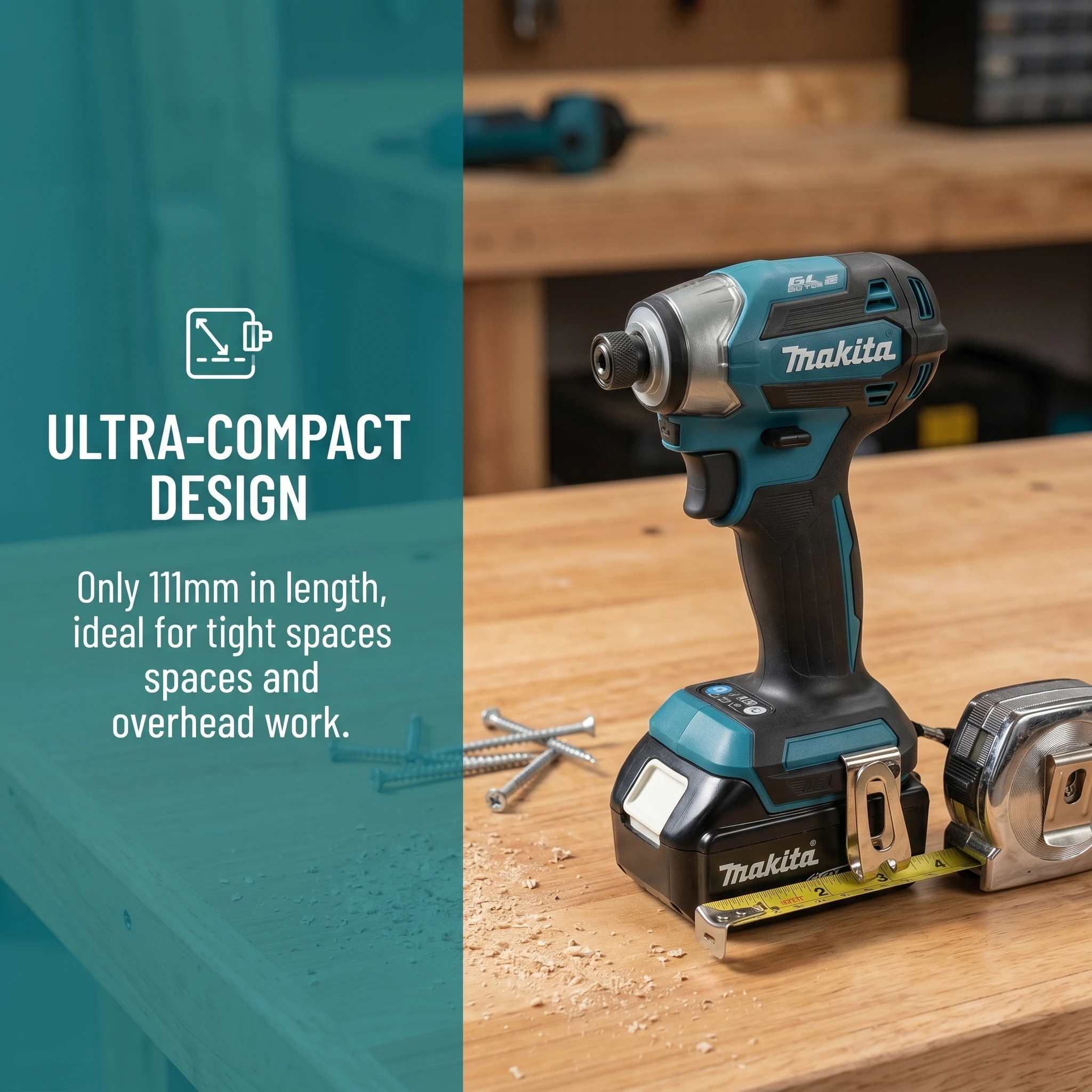 Makita DTD173 Cordless Impact Driver 3600rpm 180Nm Brushless Motor 18V Wood Bolt T-Mode Compatible Drill