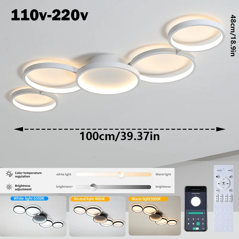 Led Plafondlamp 110 V-220 V 3 Kleuren App Bluetooth Dimmen Moderne Creativiteit Afstandsbediening Woonkamer Slaapkamer lamp