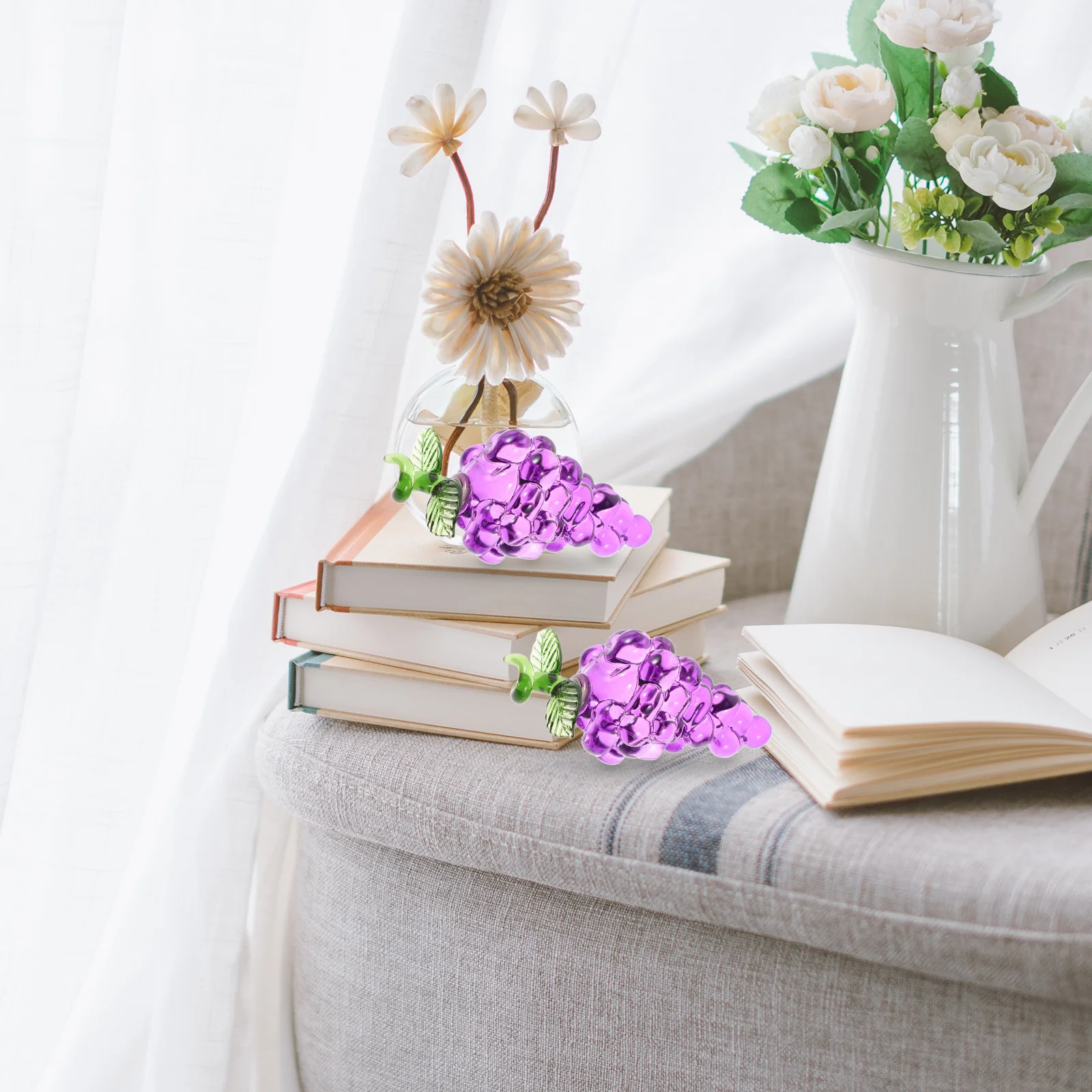 

Crystal Desktop Decoration Tabletop Grape Fruit Ornaments Home Decorations