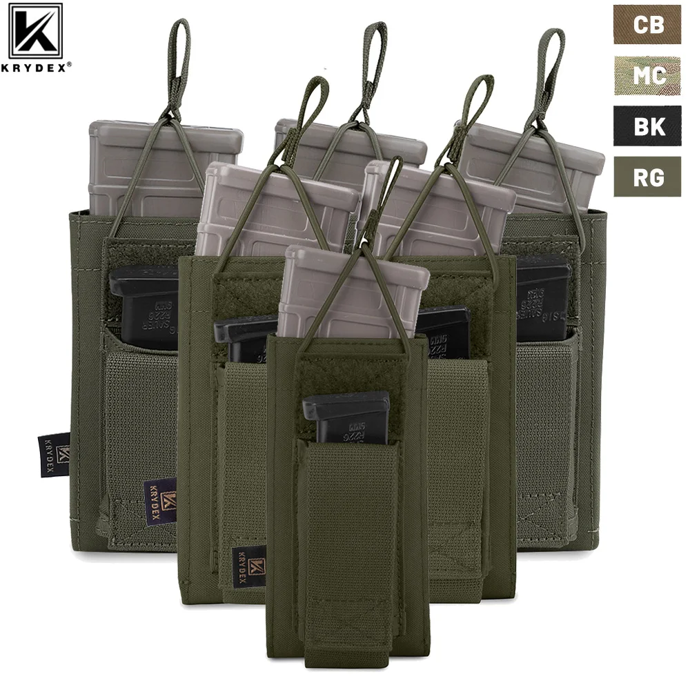 

KRYDEX Tactical 5.56mm 9mm Mag Pouch Single/Double/Triple Rifle & Pistol Molle Magazine Pouch for M4 M16 Hunting Accessories