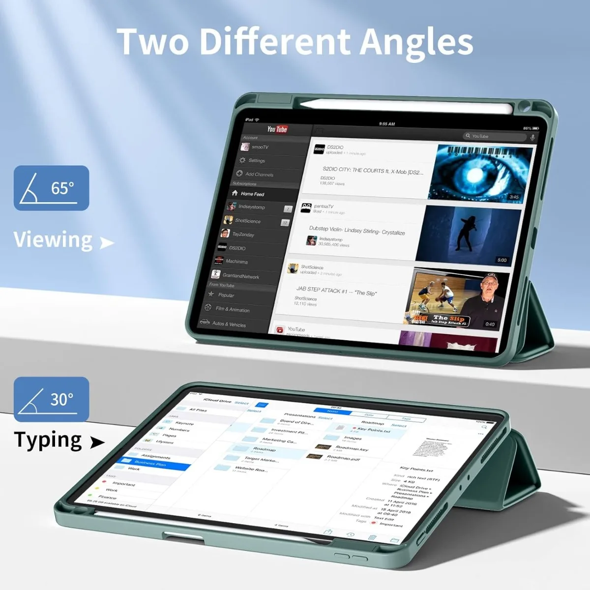 Capa para iPad Pro 11 polegadas 4a / 3a / 2a geração com porta-lápis, para iPad 11 Pro Case 2022/2021/2020, capa para tablet com iPad Pro11