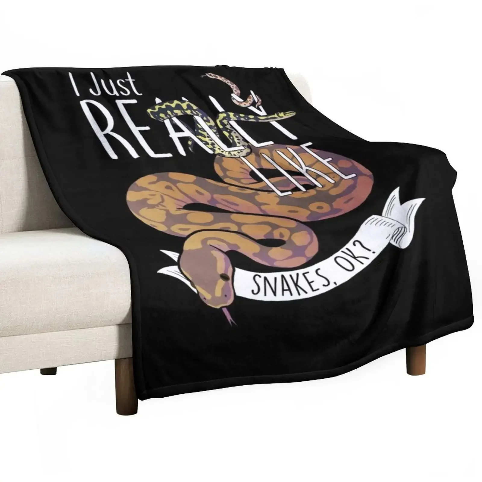 

I Just Really Like Snakes, OK Throw Blanket Blankets Sofas Of Decoration halloween Soft Big Blankets