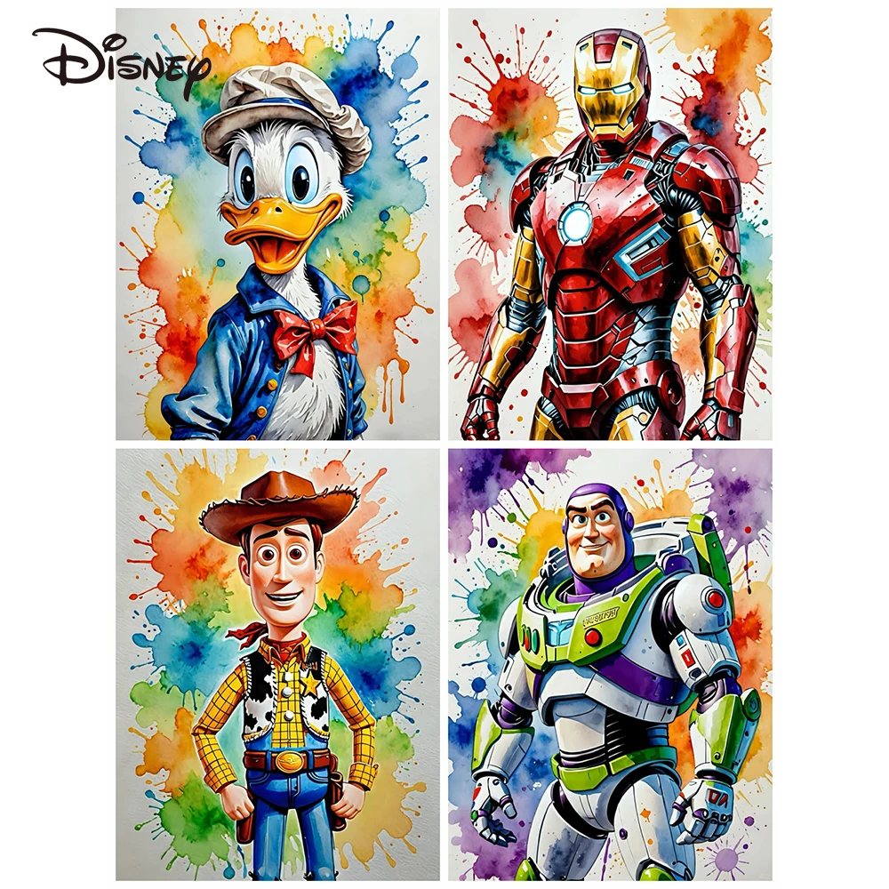 Disney Pictures By Numbers Donald Duck DIY Paint Kit for Adults Toy Story Cartoon Rabbit Oil Painting Iron Man Child Gift