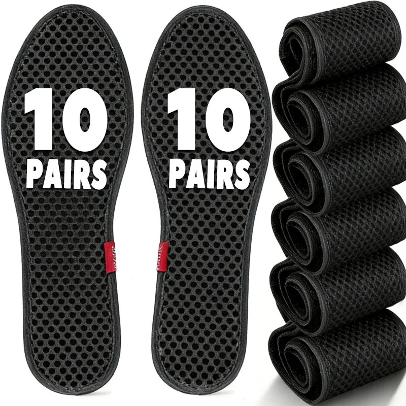 

1/10pairs Nano Bamboo Charcoal Insoles Cyclic Purification for Odor and Moisture Control Unisex
