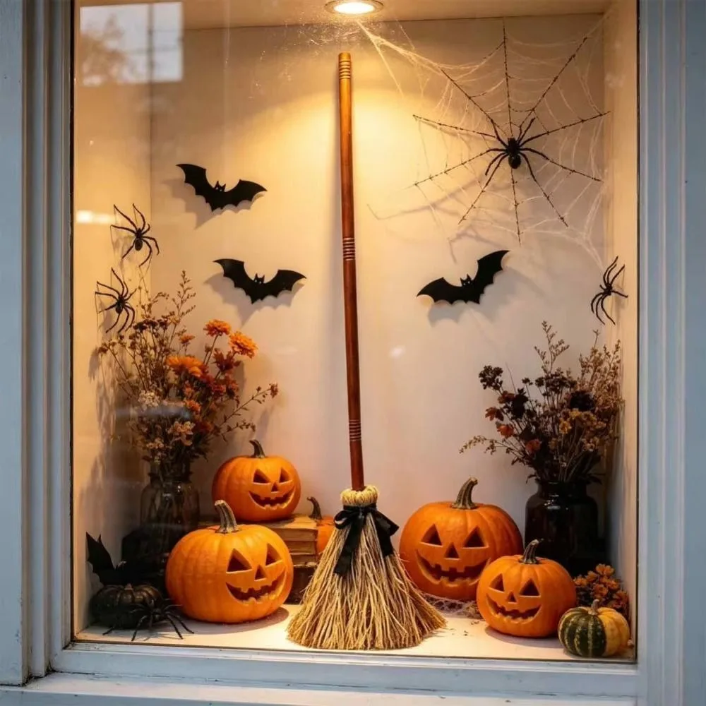 Sound Activated Witch Broom Moving Broomstick Plastic Witch Broomstick Haunted Dancing Broom Spooky Sounds Electric Rotating