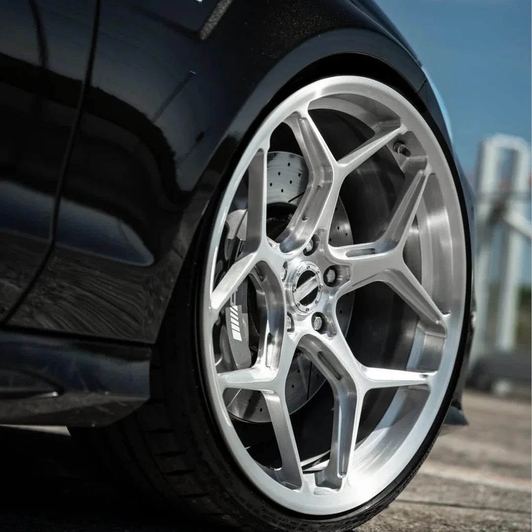 UNBO-532 Custom Forged Wheels, Deep Concave Alloy Wheels, Brushed Silver Finish For BMW M3 M4 M5 Audi RS Mercedes AMG